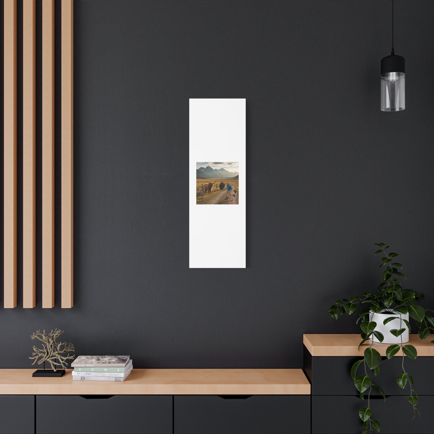Chased by a Buffalo Canvas | wholesome sarcasm print, soft humor wall art