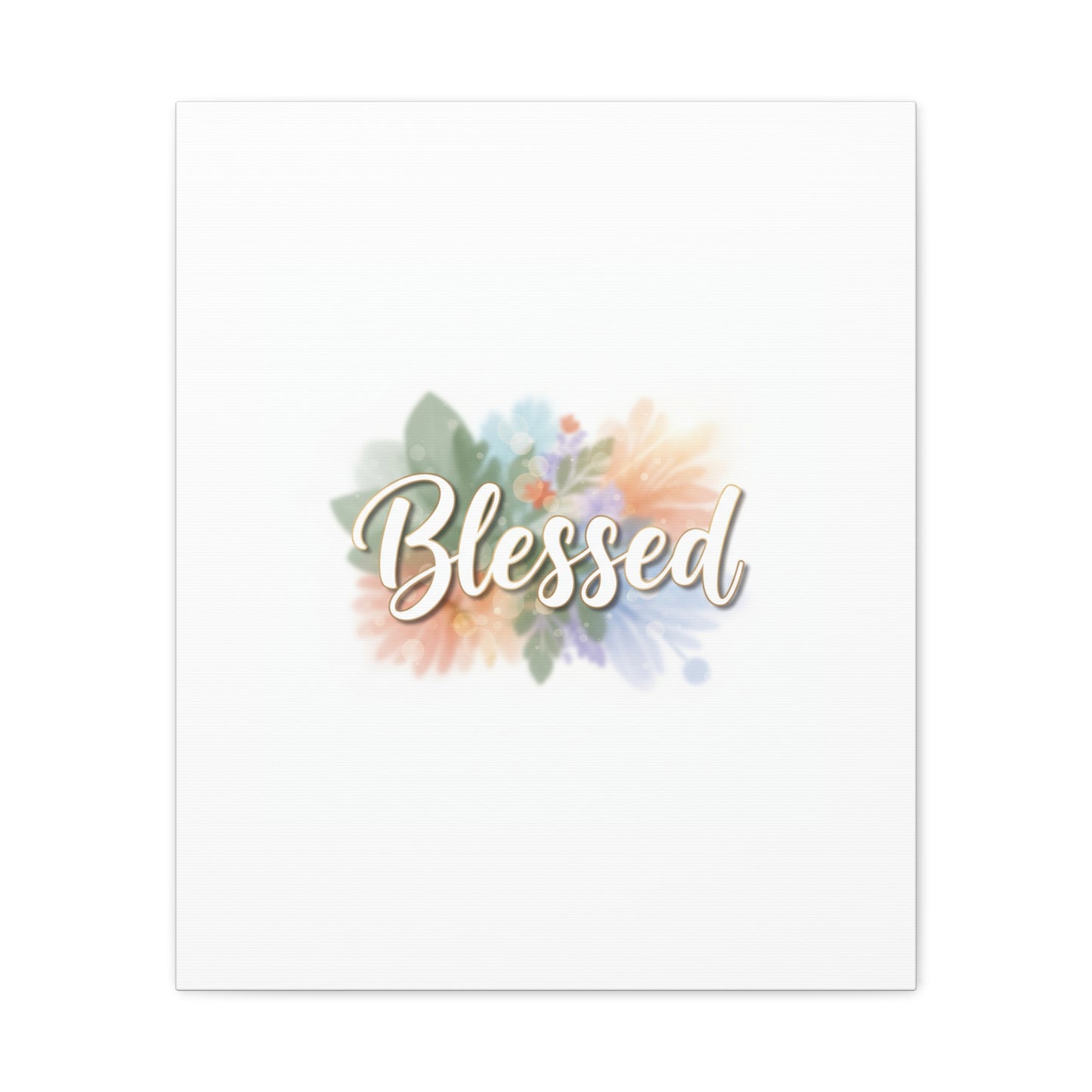 Blessed Floral Script Canvas