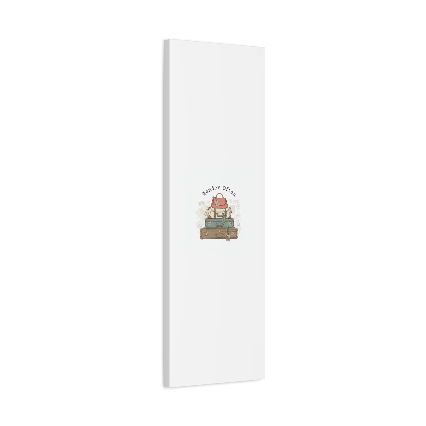 Wander Often Vintage Luggage Stack Canvas, travel stamps | passport stamp wanderlust