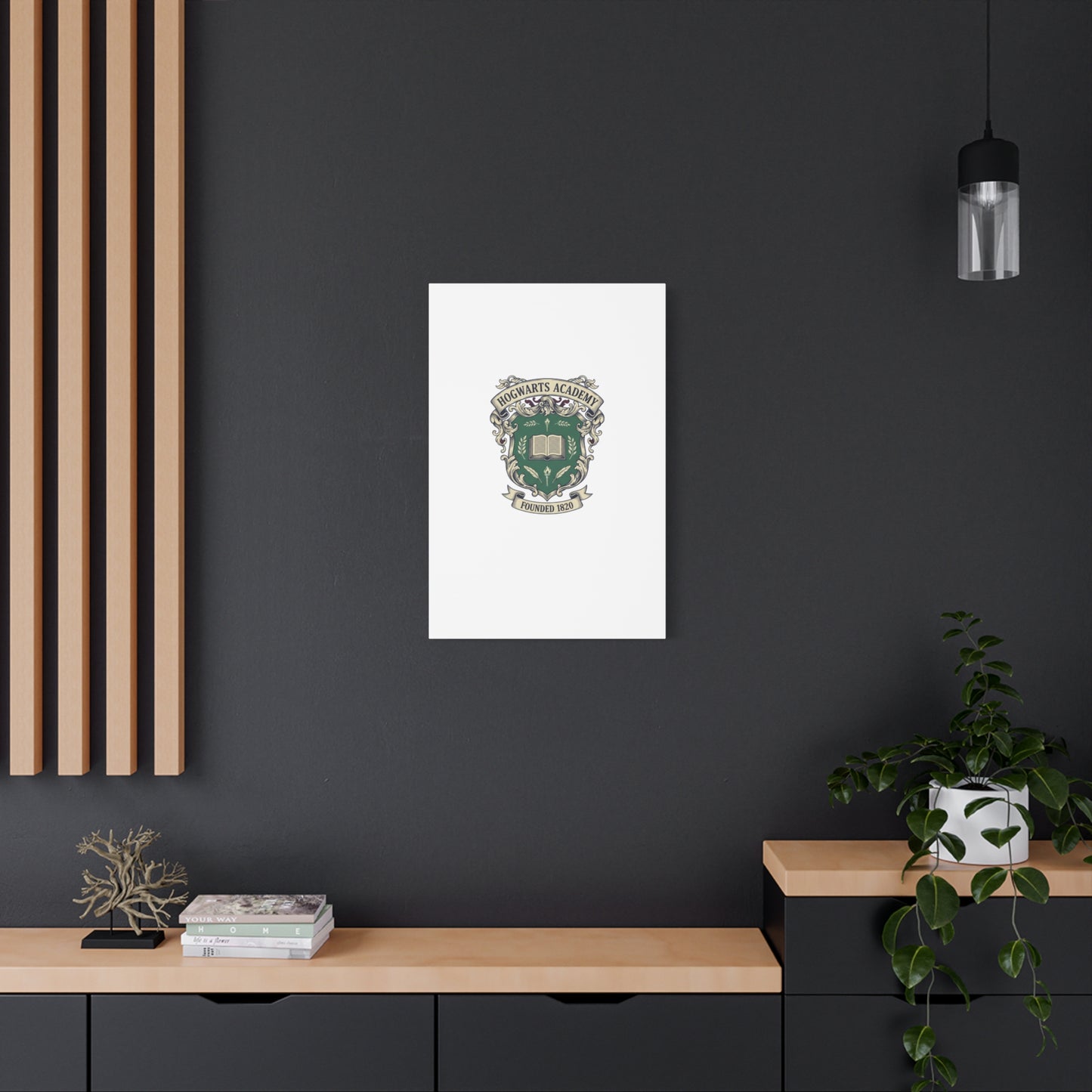 Hogwarts Ivy-Style Emblem Canvas | vintage club logo, old money crest