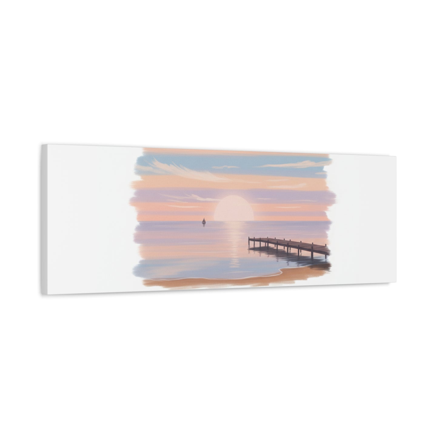 Sunset Hour Canvas, Matte Stretched 1.25" | Minimal Luxe Gold Accent
