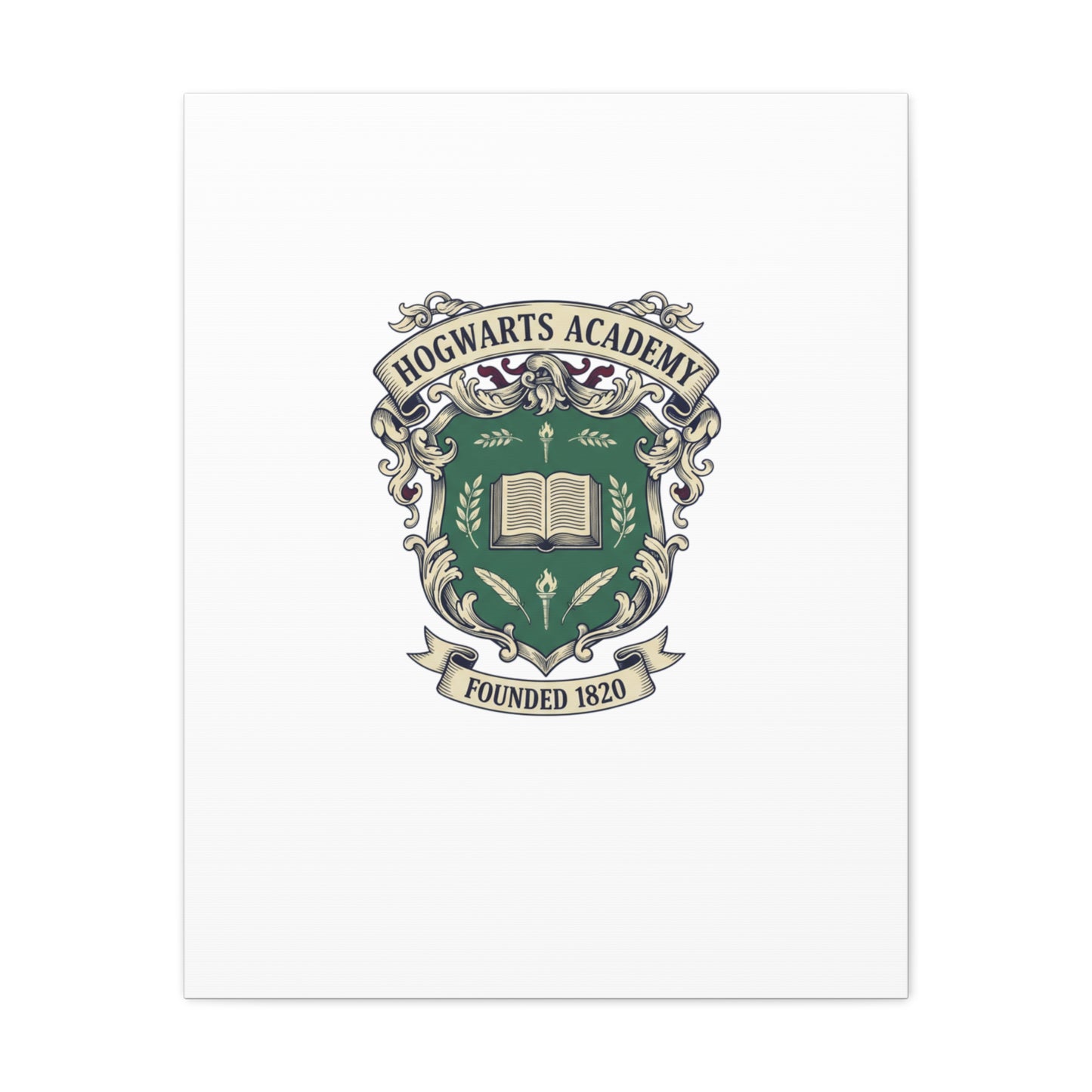 Hogwarts Ivy-Style Emblem Canvas | vintage club logo, old money crest