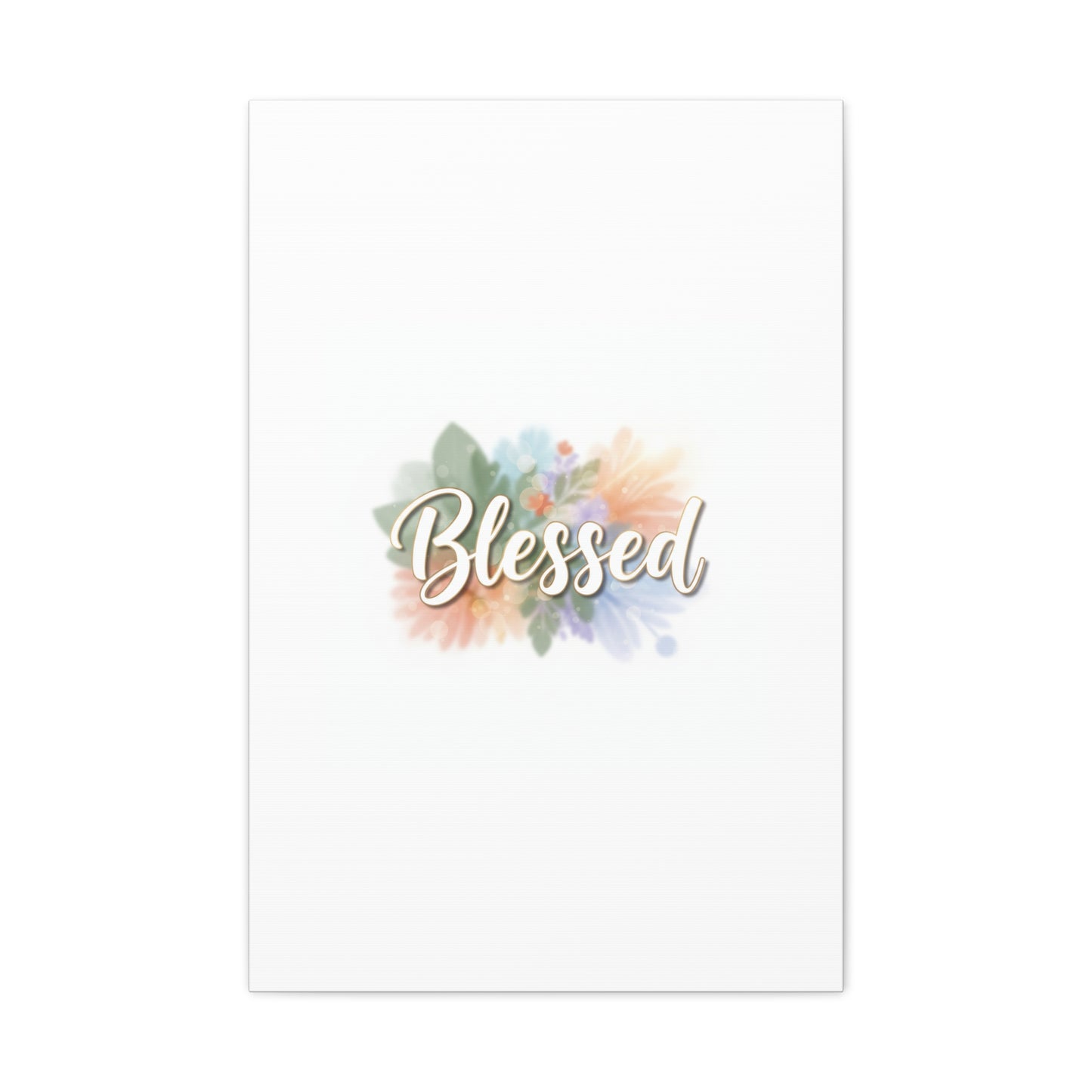 Blessed Floral Script Canvas