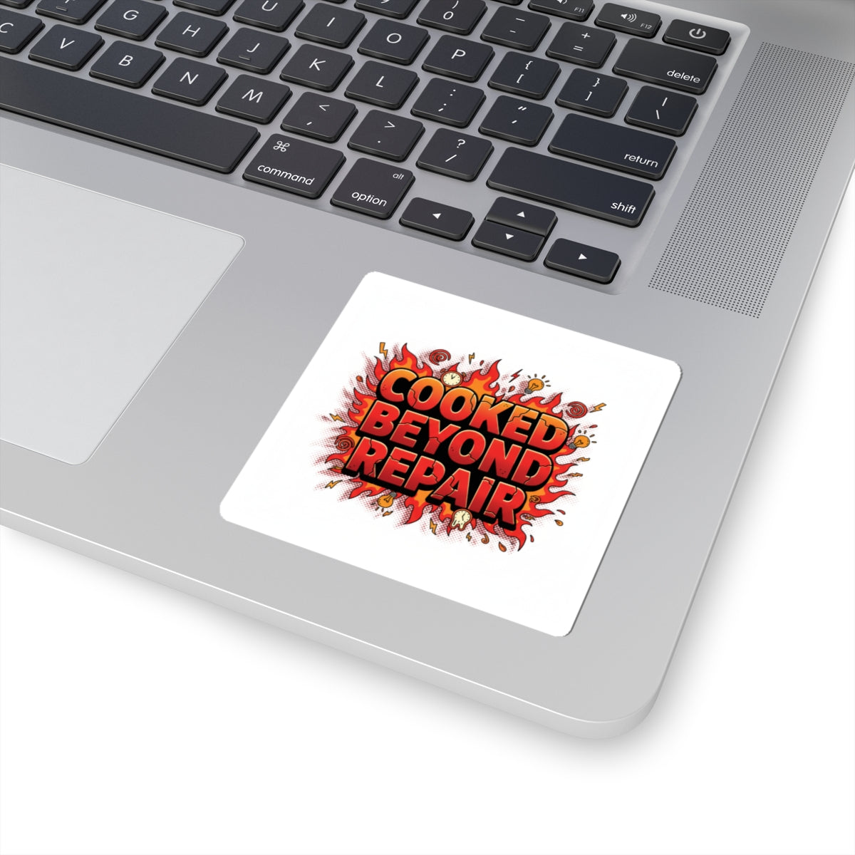 Cooked Beyond Repair kiss-cut sticker | exhaustion meme, burnout snack