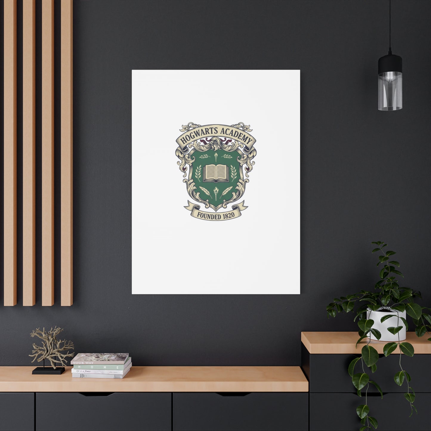 Hogwarts Ivy-Style Emblem Canvas | vintage club logo, old money crest