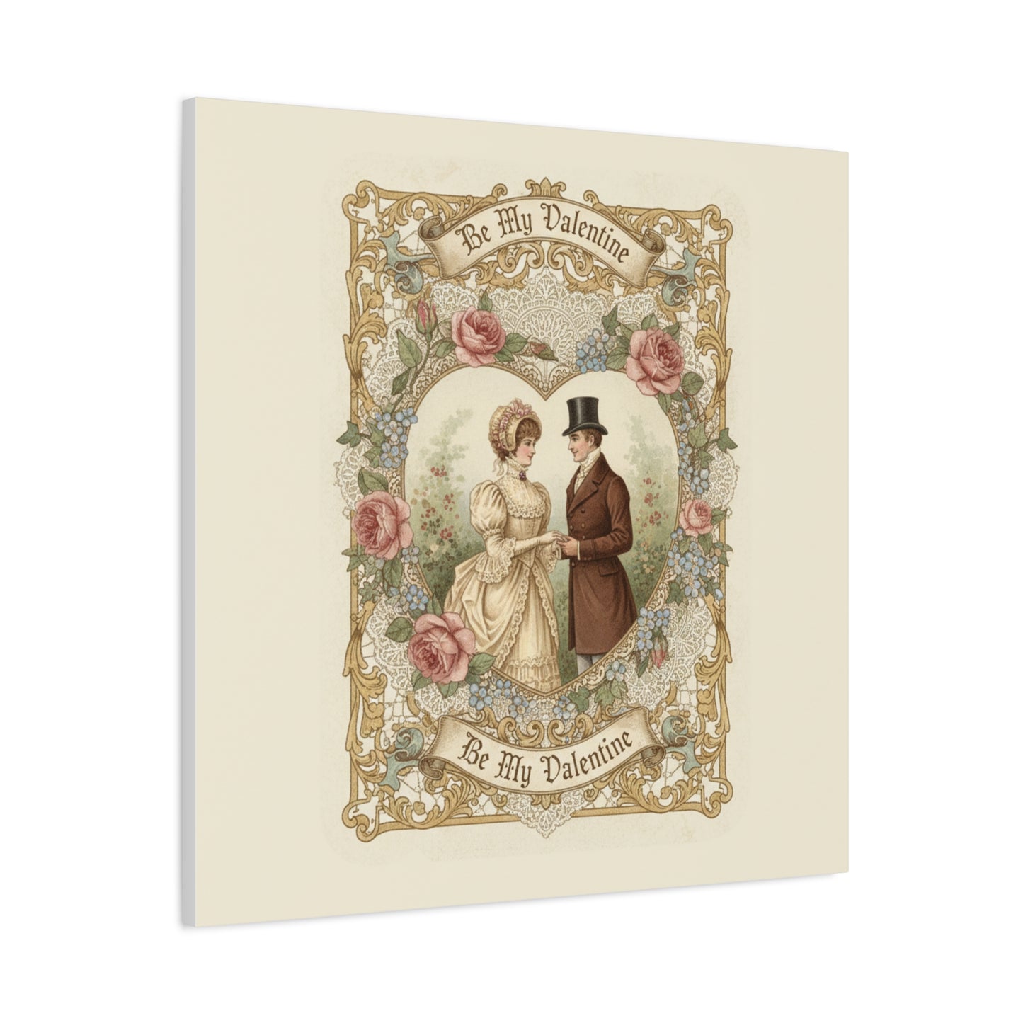 Victorian Valentine Print Canvas | Retro Americana, Vintage Romance