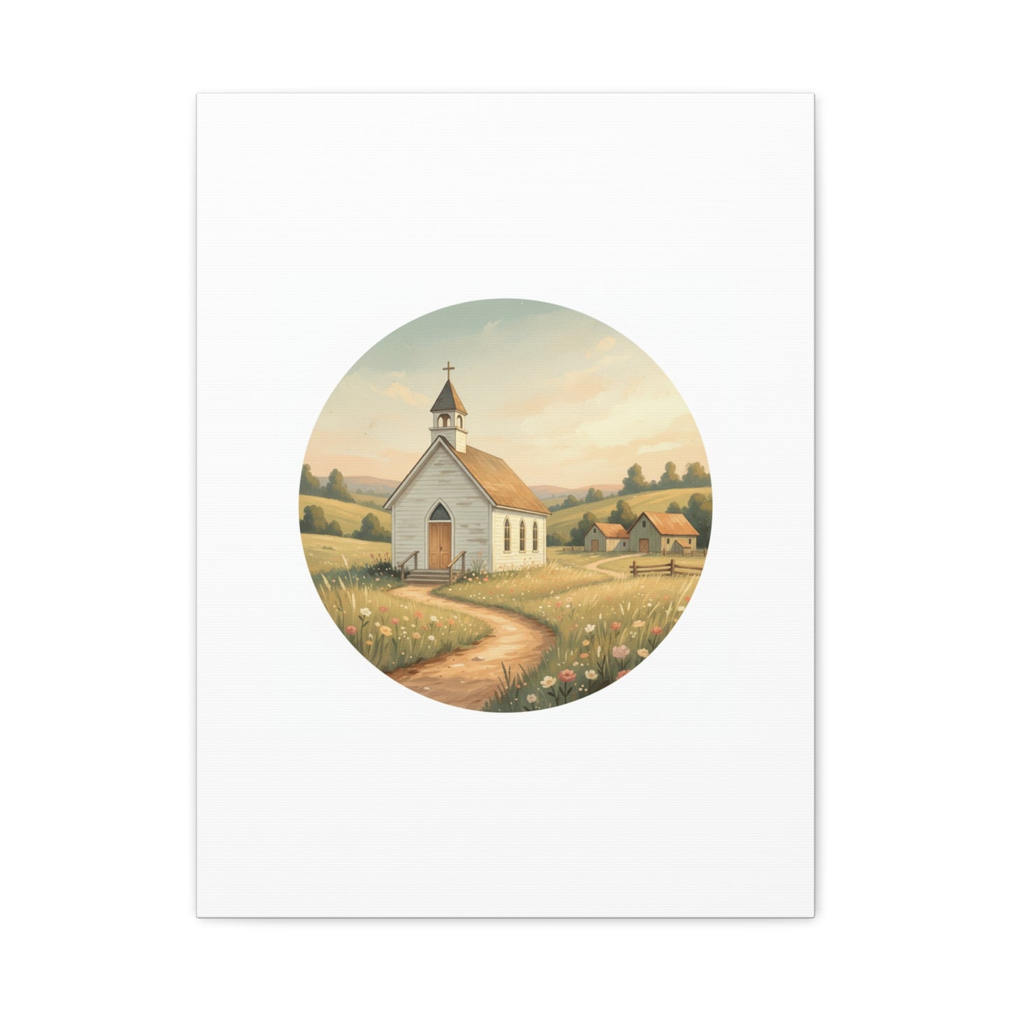 Country Church Matte Canvas, Stretched, 1.25"