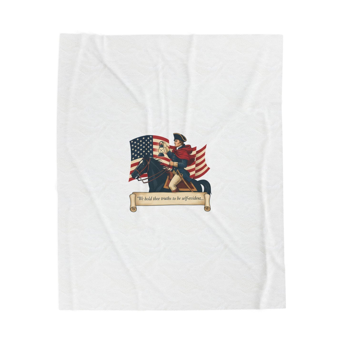 Patriotic Rider Illustration Velveteen Plush Blanket | nature vibes, minimal