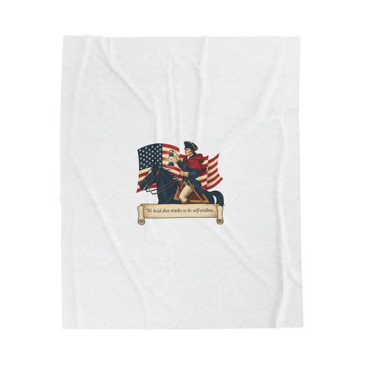 Patriotic Rider Illustration Velveteen Plush Blanket | nature vibes, minimal