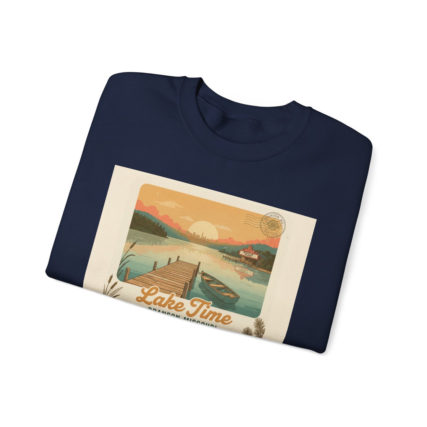 Lake Time vintage postcard sweatshirt