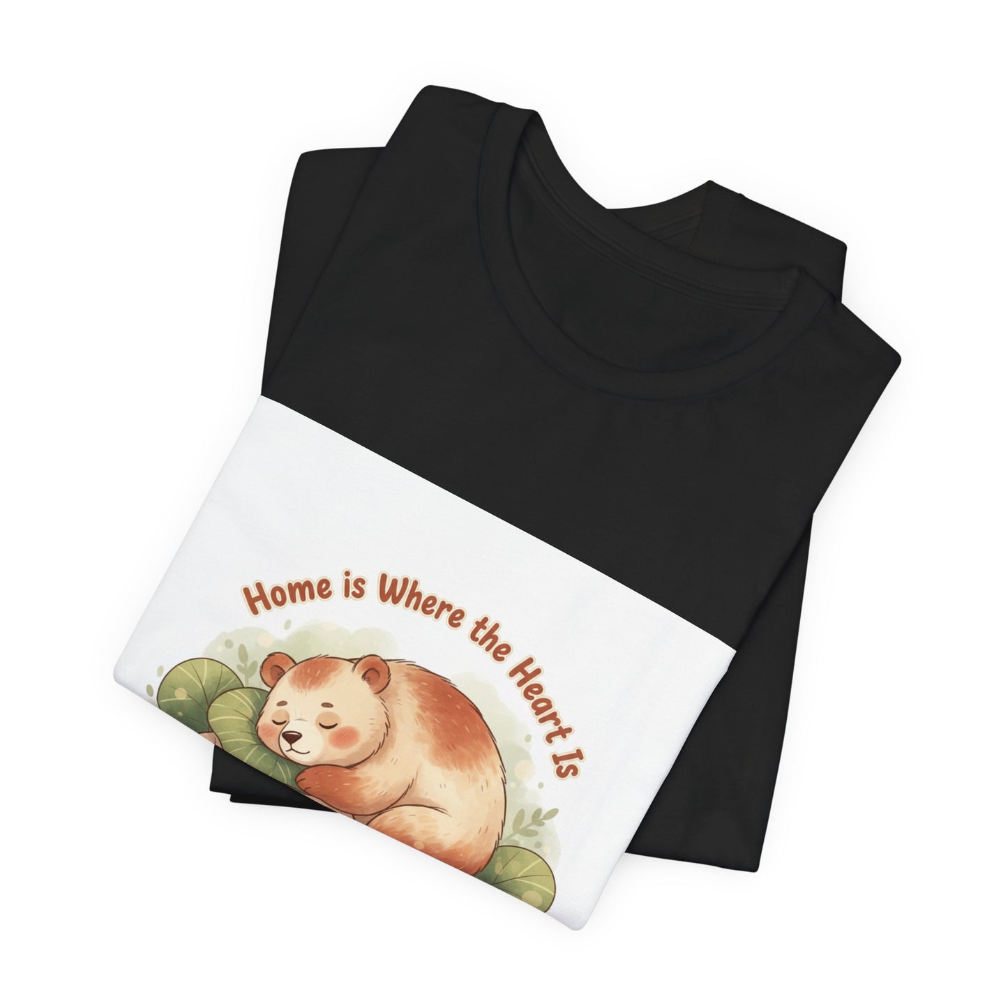 Cozy Sleeping Bear Illustration Tee | cute animal illustration, winter forest art