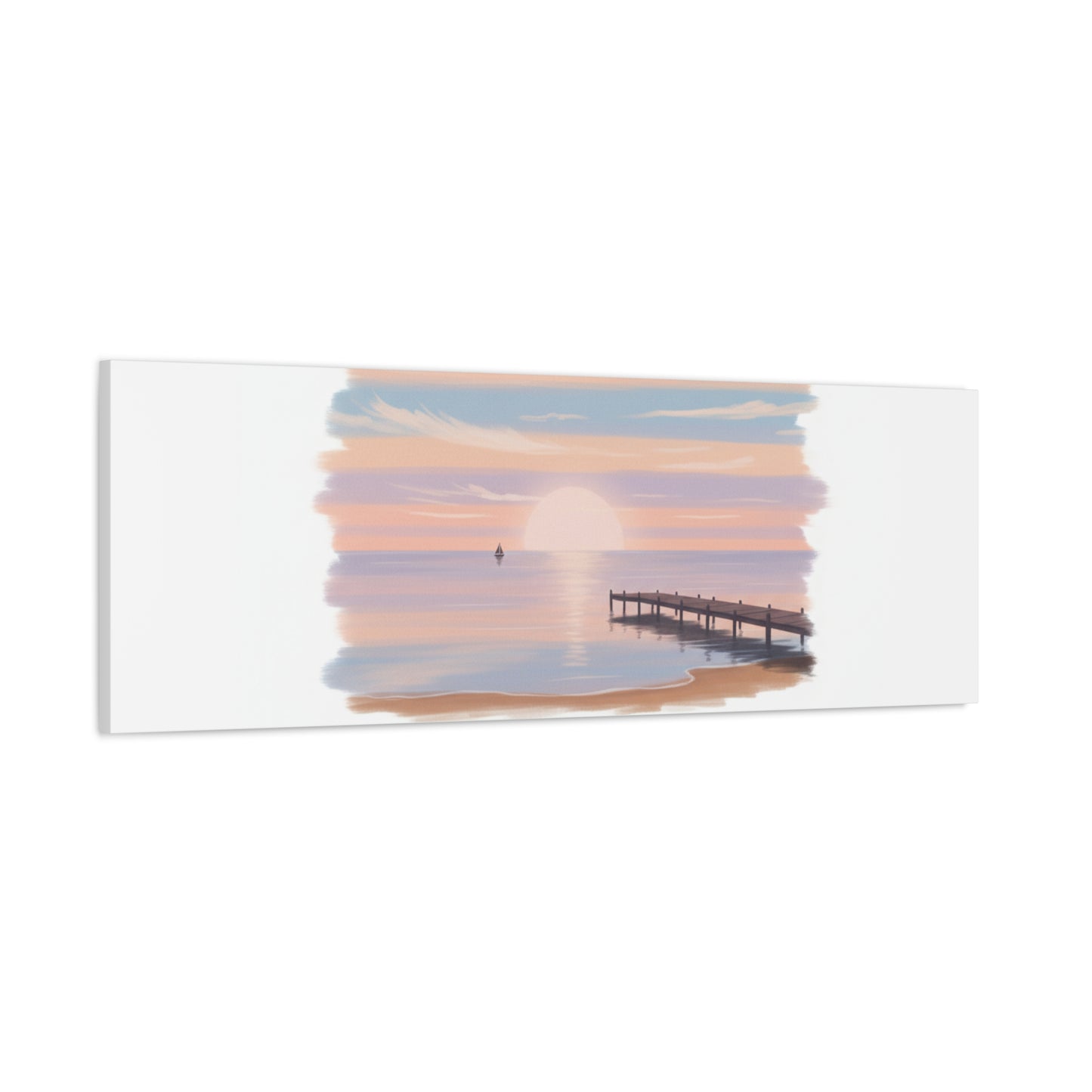 Sunset Hour Canvas, Matte Stretched 1.25" | Minimal Luxe Gold Accent
