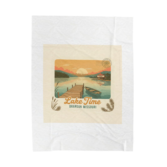 Lake Time Branson Missouri Velveteen Plush Blanket