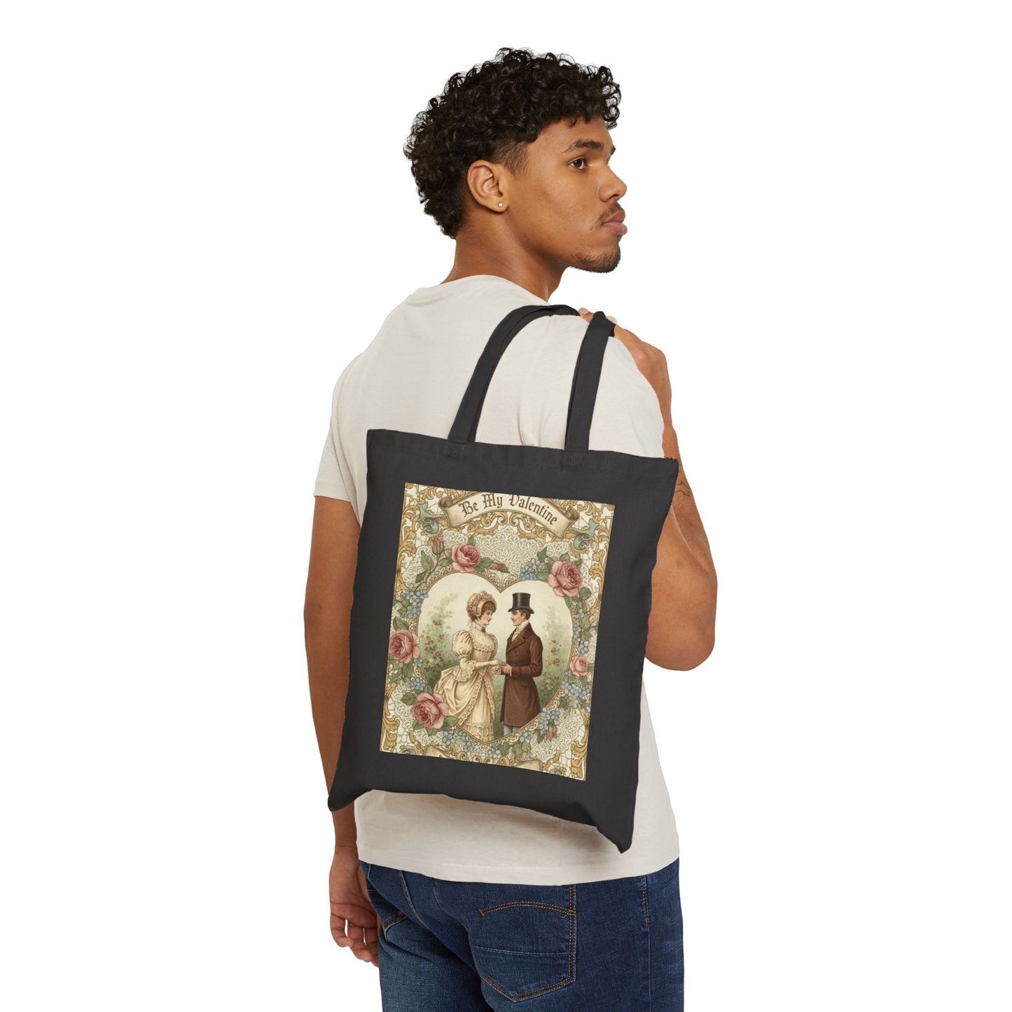 Vintage Americana Illustration Tote | Retro Diner Roadside, Weathered Cream