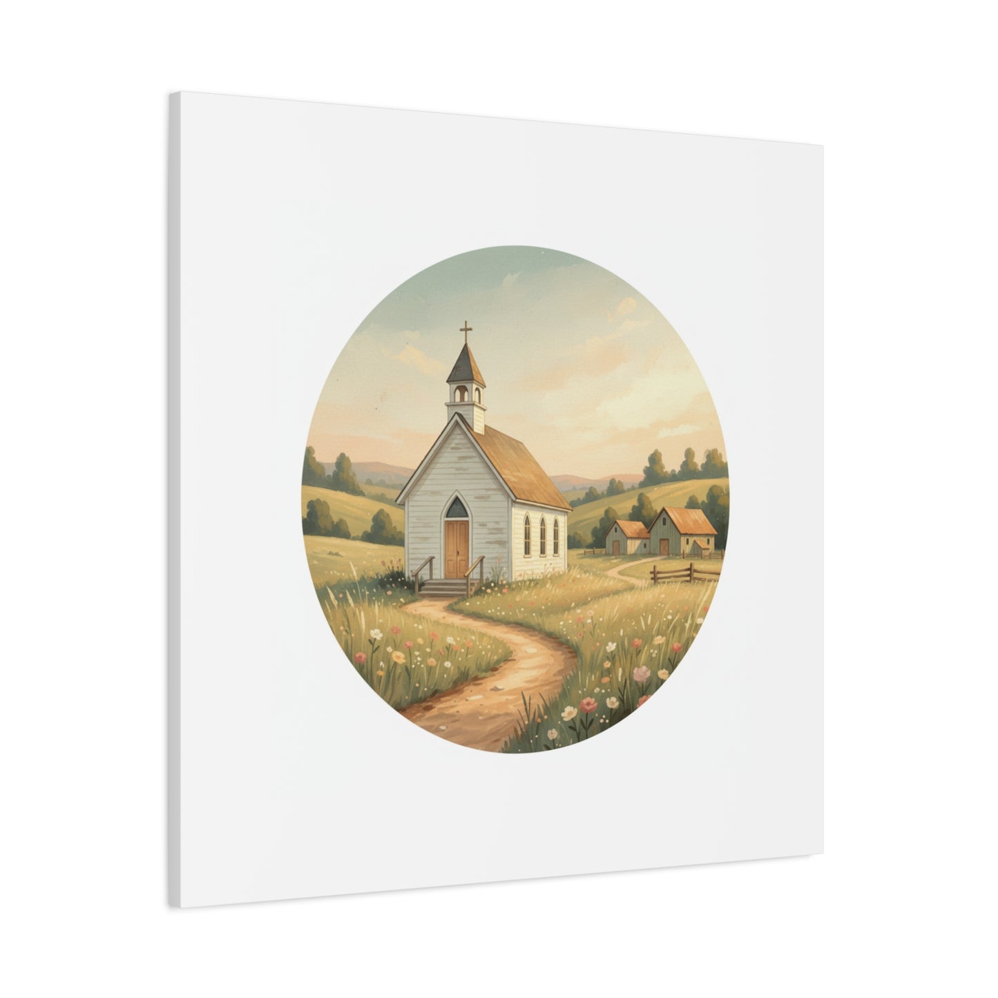 Country Church Matte Canvas, Stretched, 1.25"