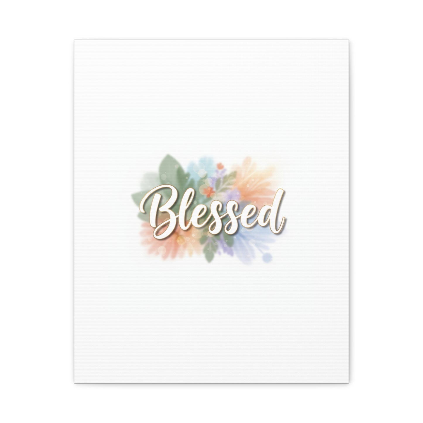 Blessed Floral Script Canvas