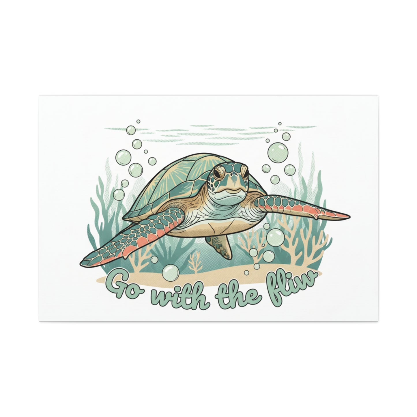 Go with the Flow Turtle Canvas