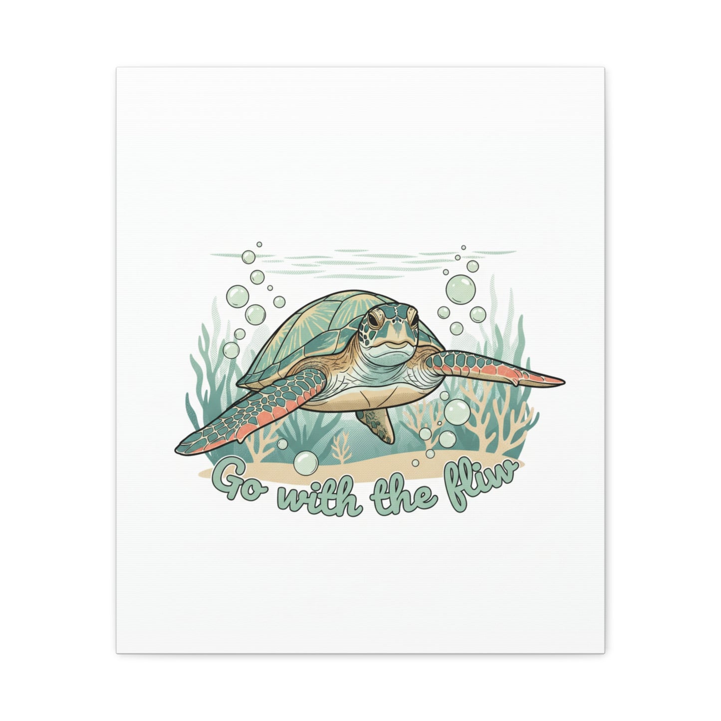 Go with the Flow Turtle Canvas