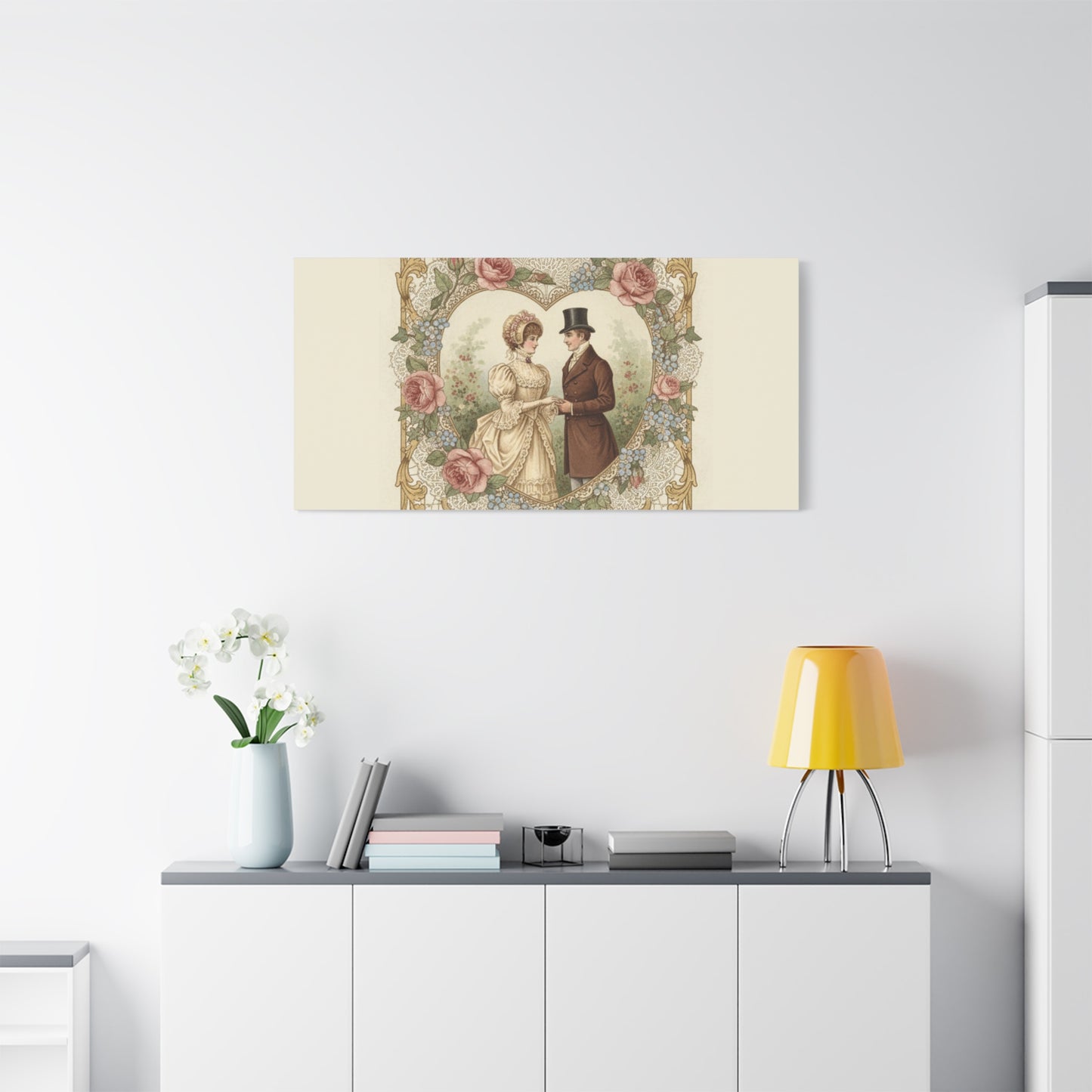 Victorian Valentine Print Canvas | Retro Americana, Vintage Romance