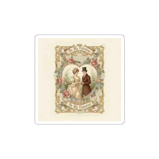 Vintage Valentine Illustration Kiss-Cut Stickers | Retro Americana, Victorian Romance