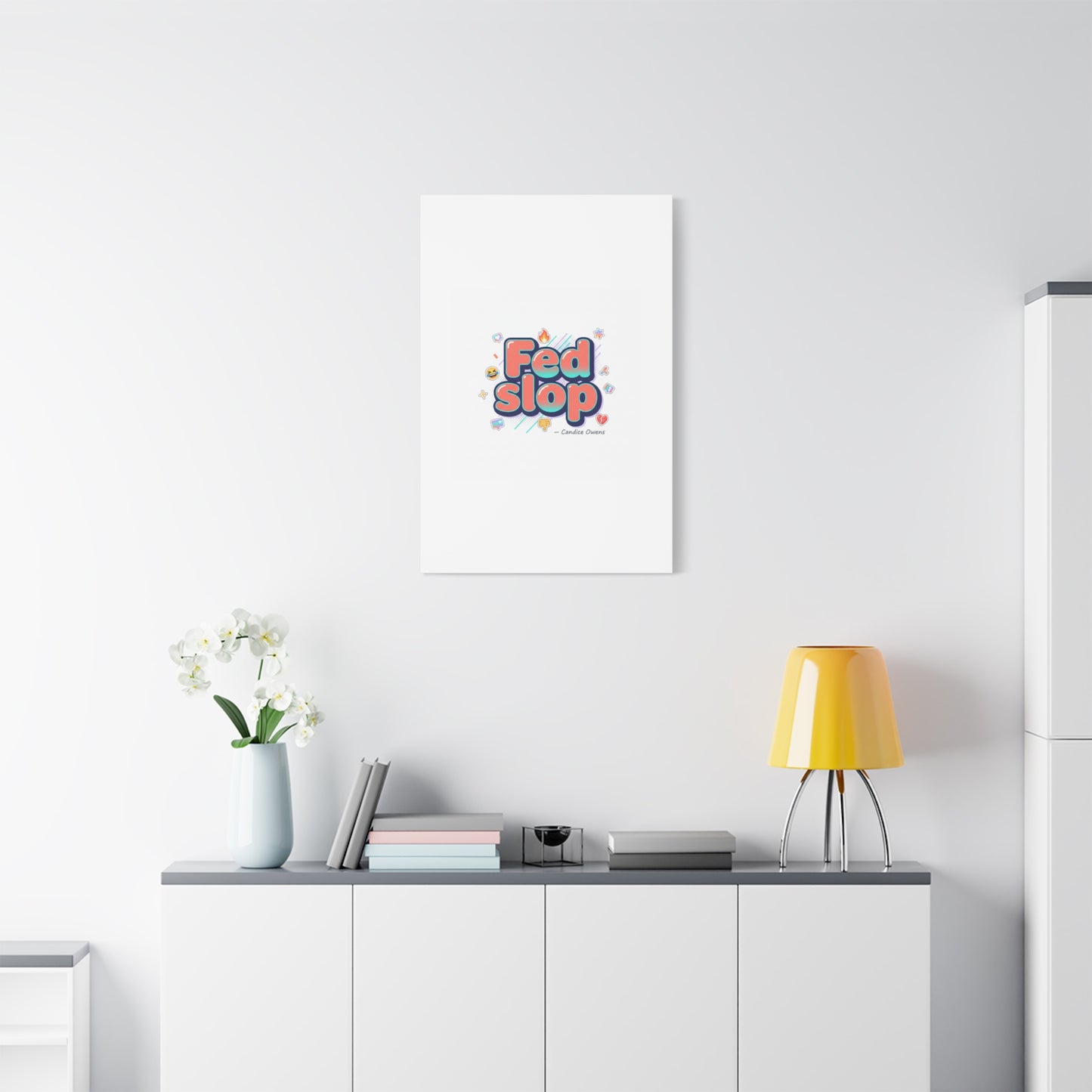 Fed Slop Canvas, Stretched Matte Print | Gen-Z Slang, Meme Text
