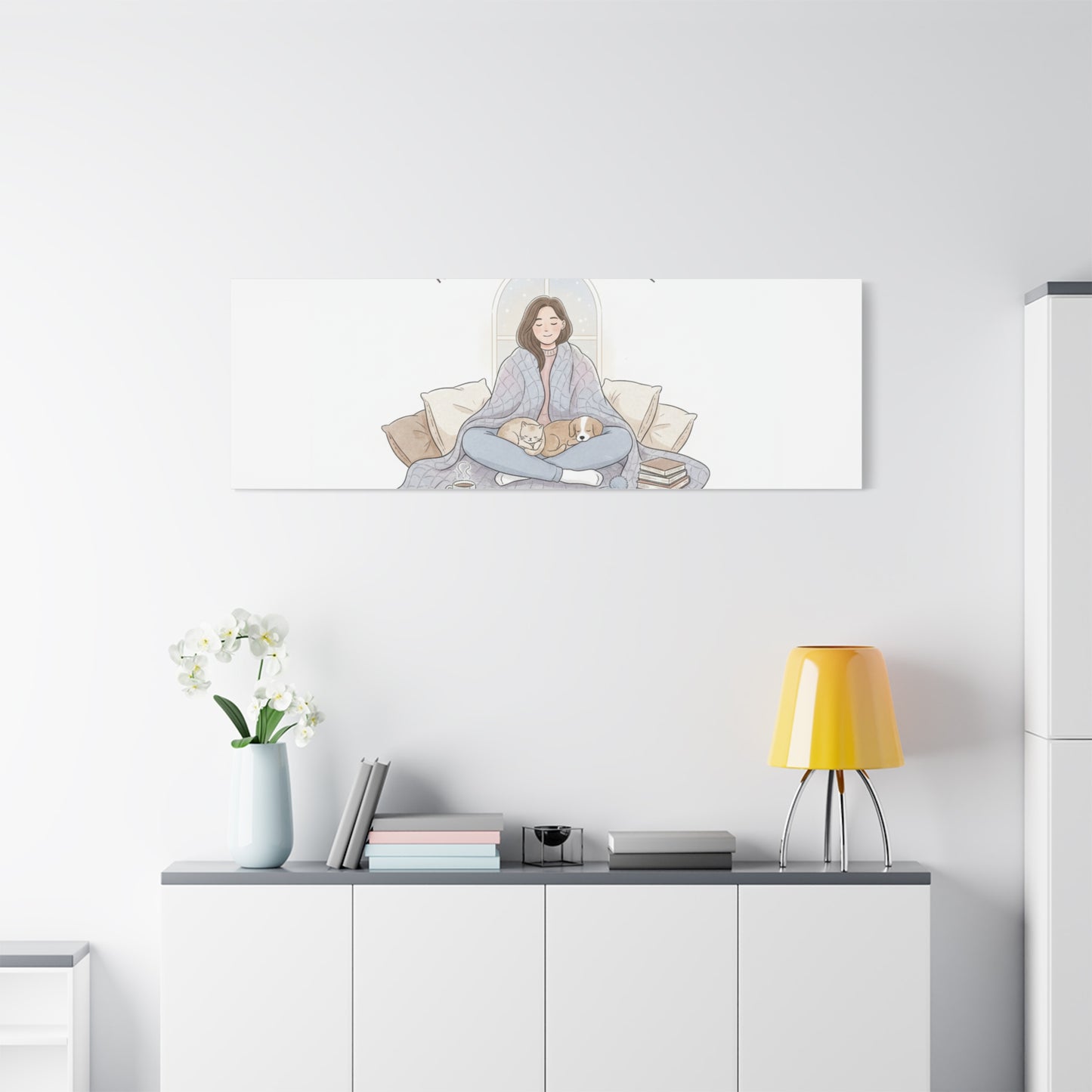 Home Is Where I Find Peace Canvas | Cozy Homebody Wall Art, Introvert Winter