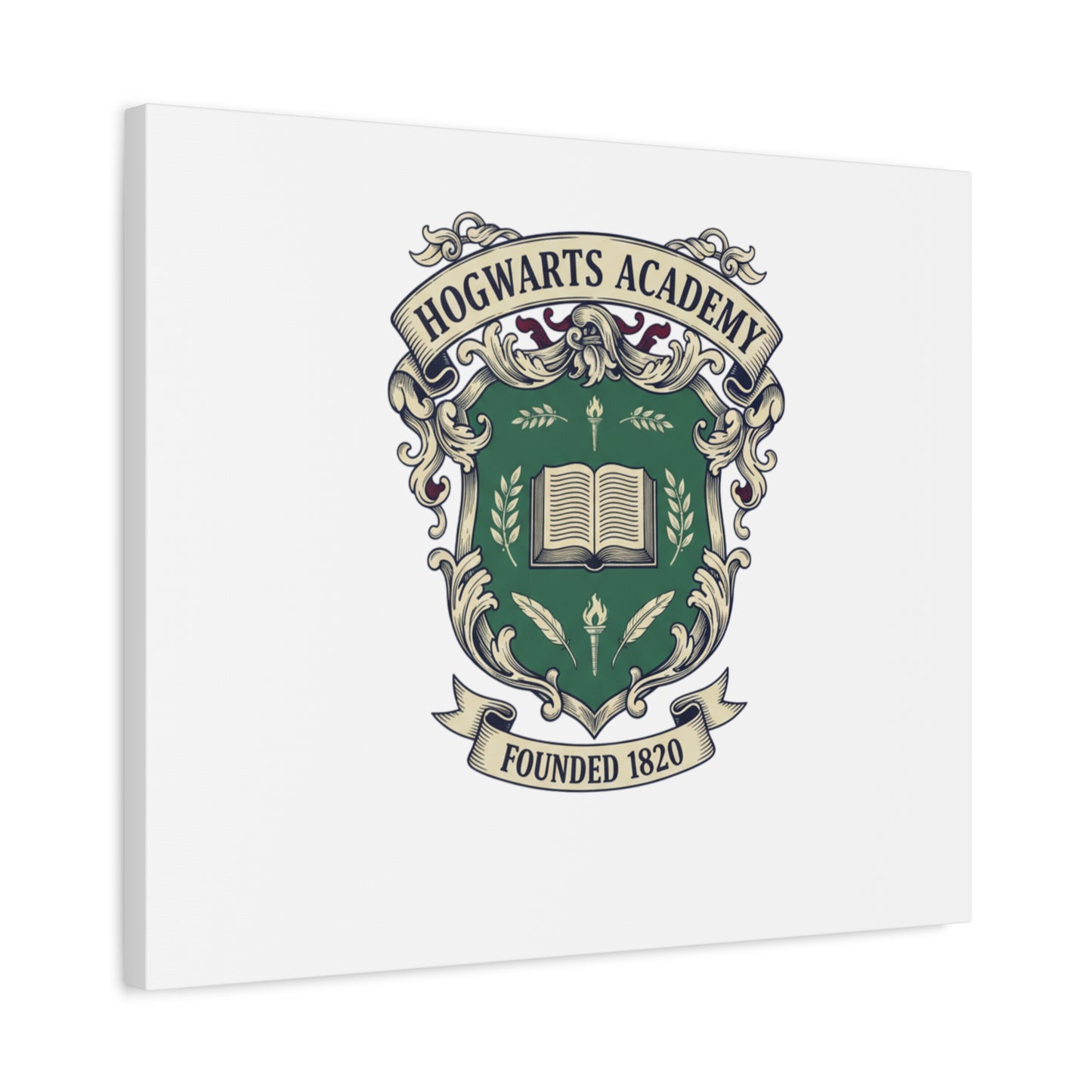 Hogwarts Ivy-Style Emblem Canvas | vintage club logo, old money crest