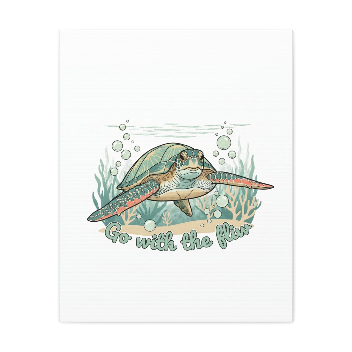 Go with the Flow Turtle Canvas