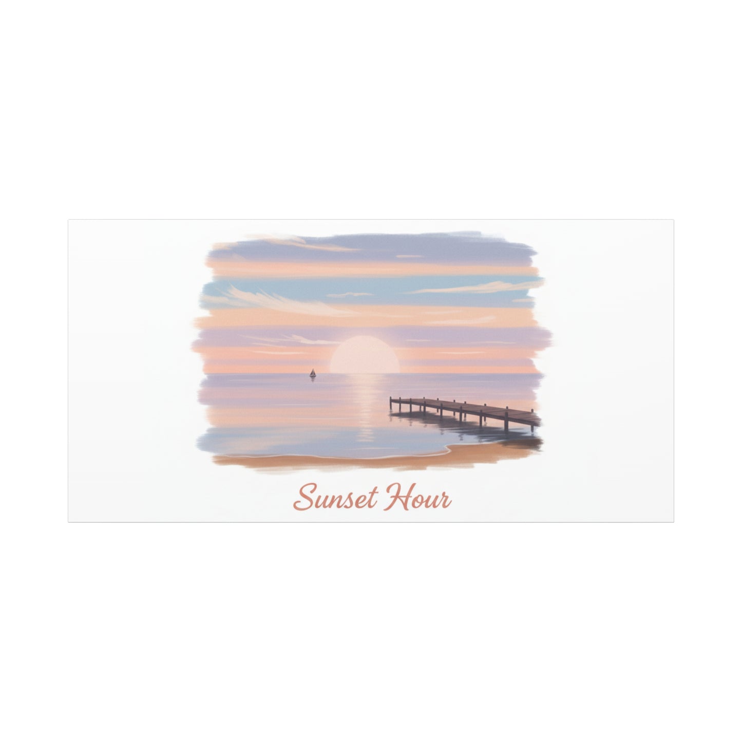 Sunset Hour Canvas, Matte Stretched 1.25" | Minimal Luxe Gold Accent