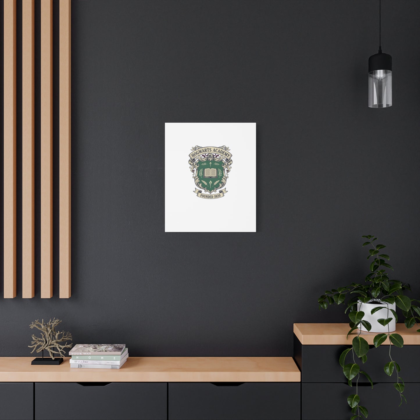Hogwarts Ivy-Style Emblem Canvas | vintage club logo, old money crest