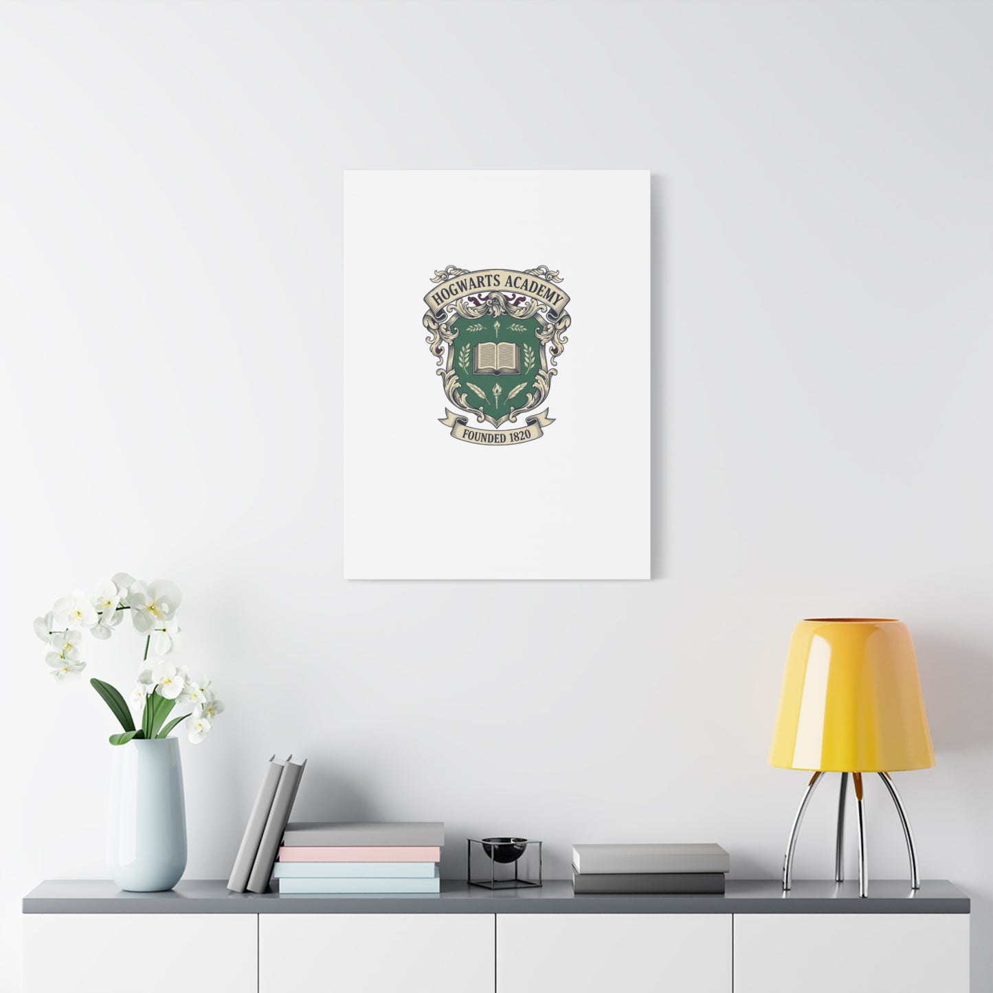 Hogwarts Ivy-Style Emblem Canvas | vintage club logo, old money crest