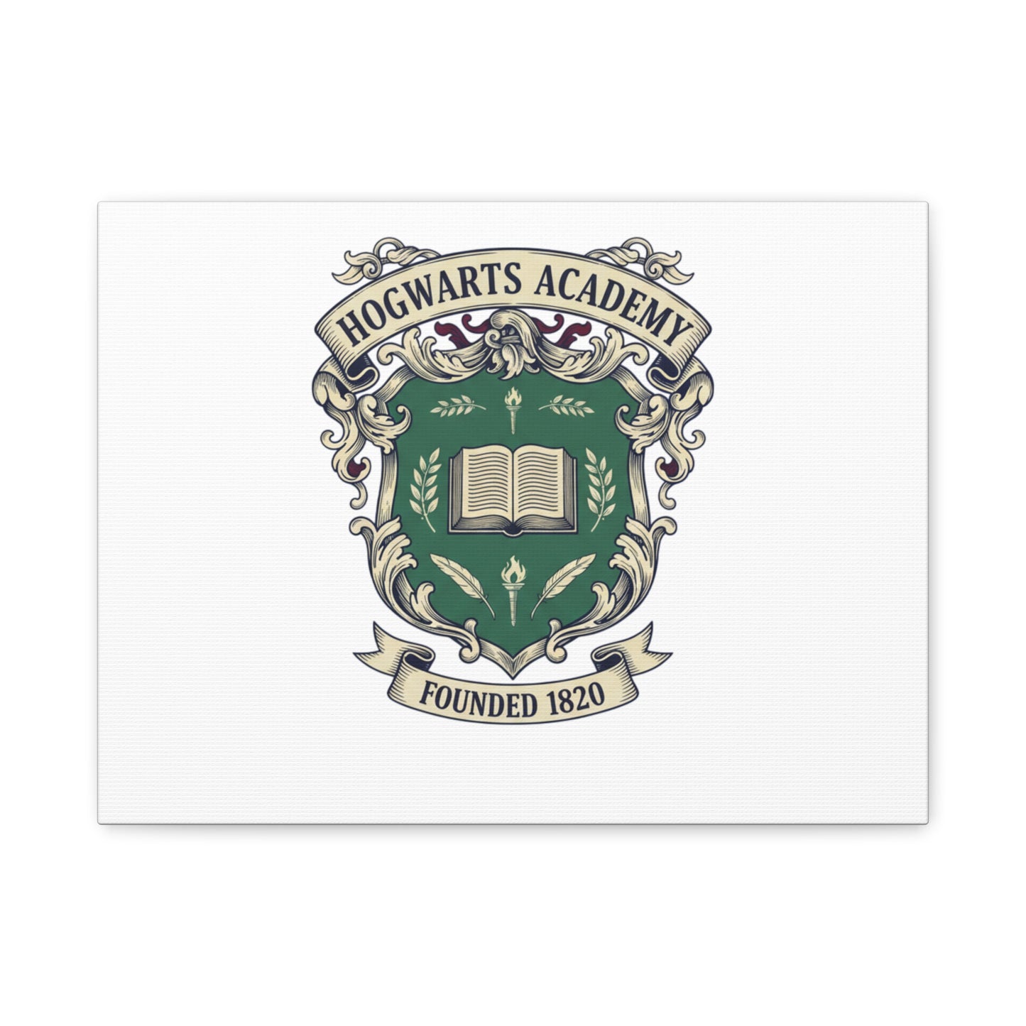 Hogwarts Ivy-Style Emblem Canvas | vintage club logo, old money crest