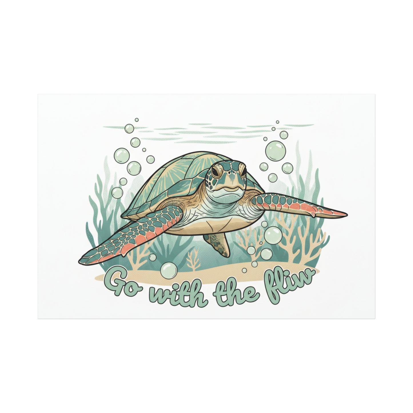 Go with the Flow Turtle Canvas