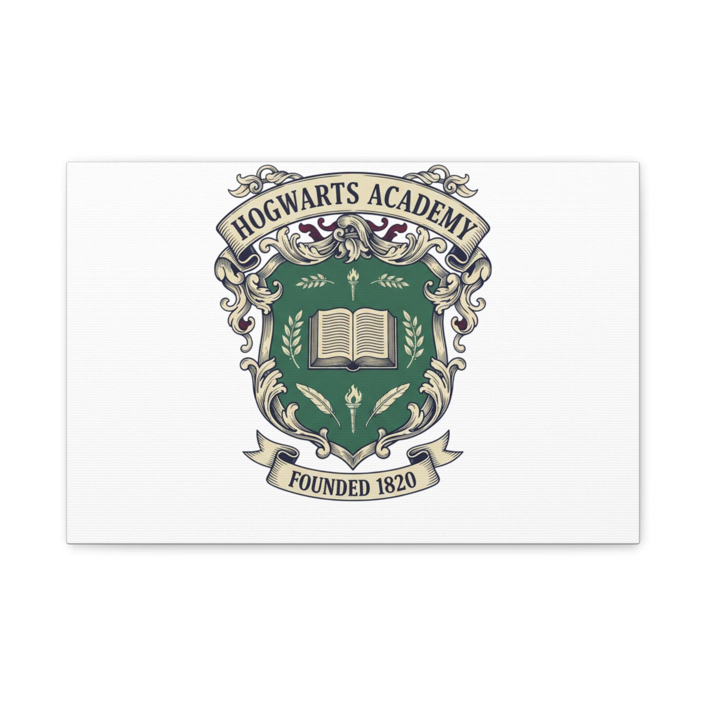 Hogwarts Ivy-Style Emblem Canvas | vintage club logo, old money crest