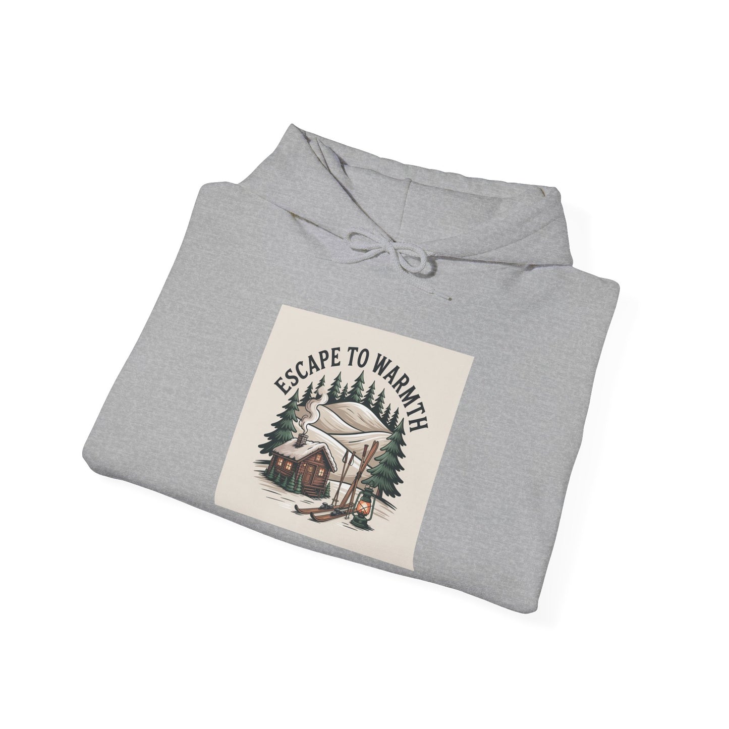 Escape to Warmth Cabin Hoodie | cozy lodge aesthetic, pine tree sweatshirt
