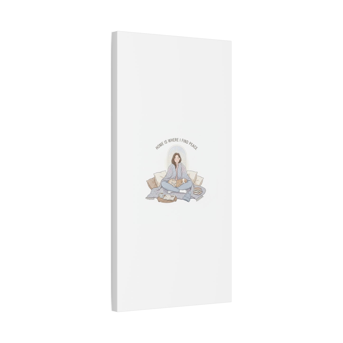 Home Is Where I Find Peace Canvas | Cozy Homebody Wall Art, Introvert Winter