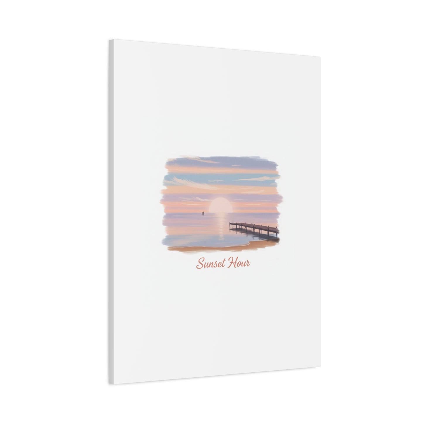 Sunset Hour Canvas, Matte Stretched 1.25" | Minimal Luxe Gold Accent