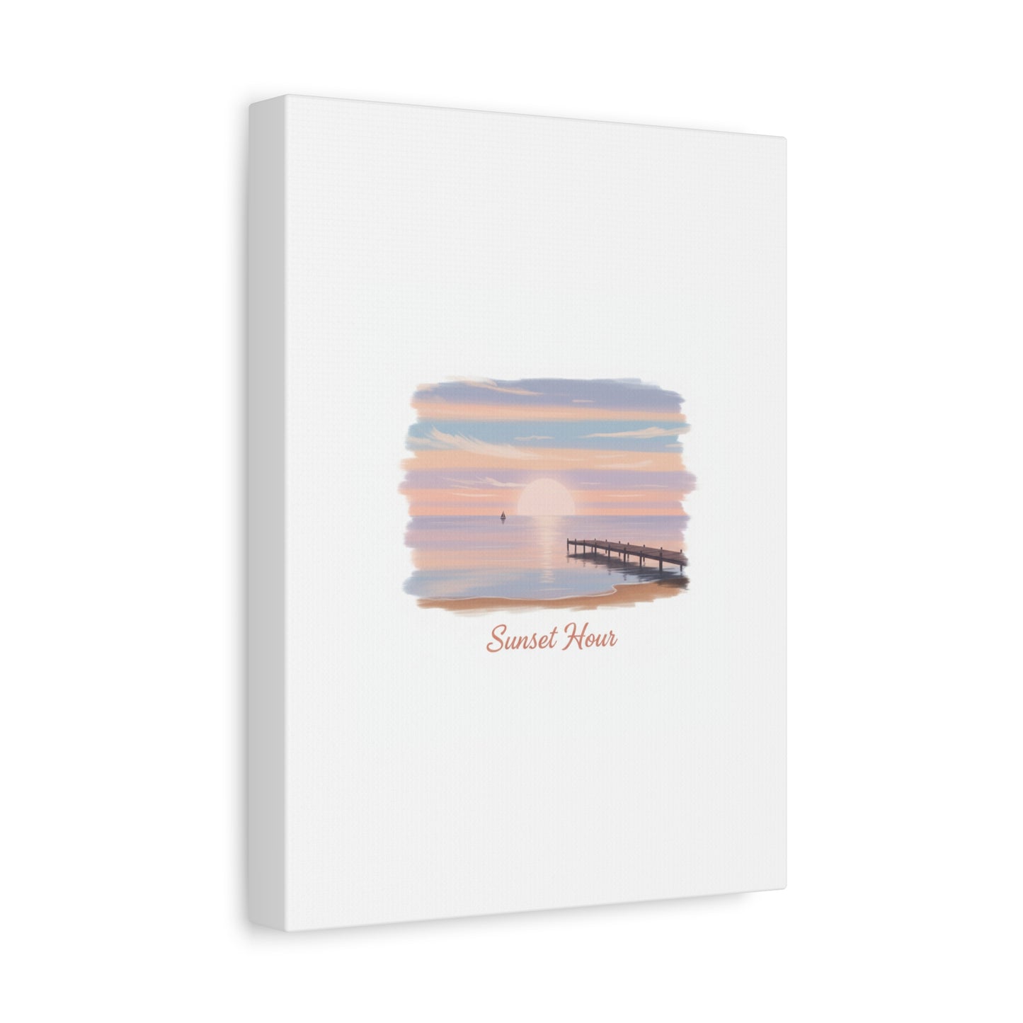 Sunset Hour Canvas, Matte Stretched 1.25" | Minimal Luxe Gold Accent