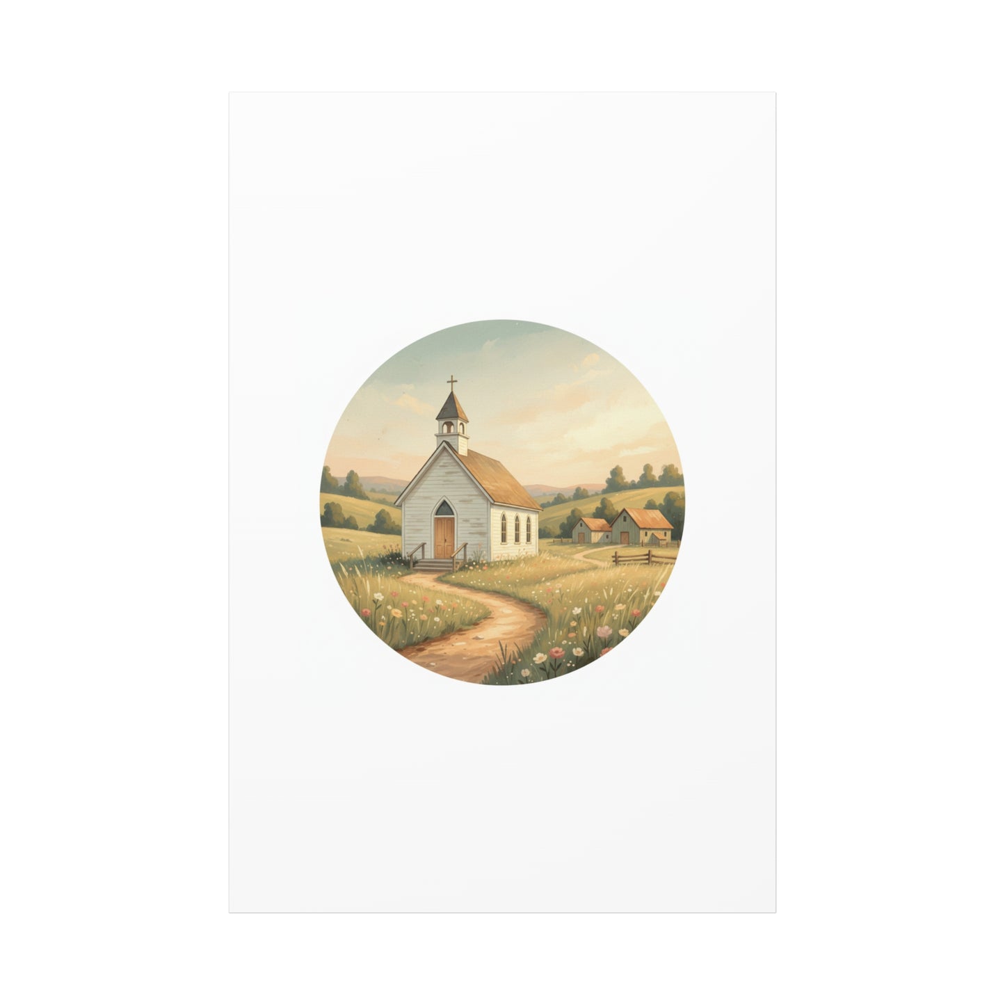 Country Church Matte Canvas, Stretched, 1.25"