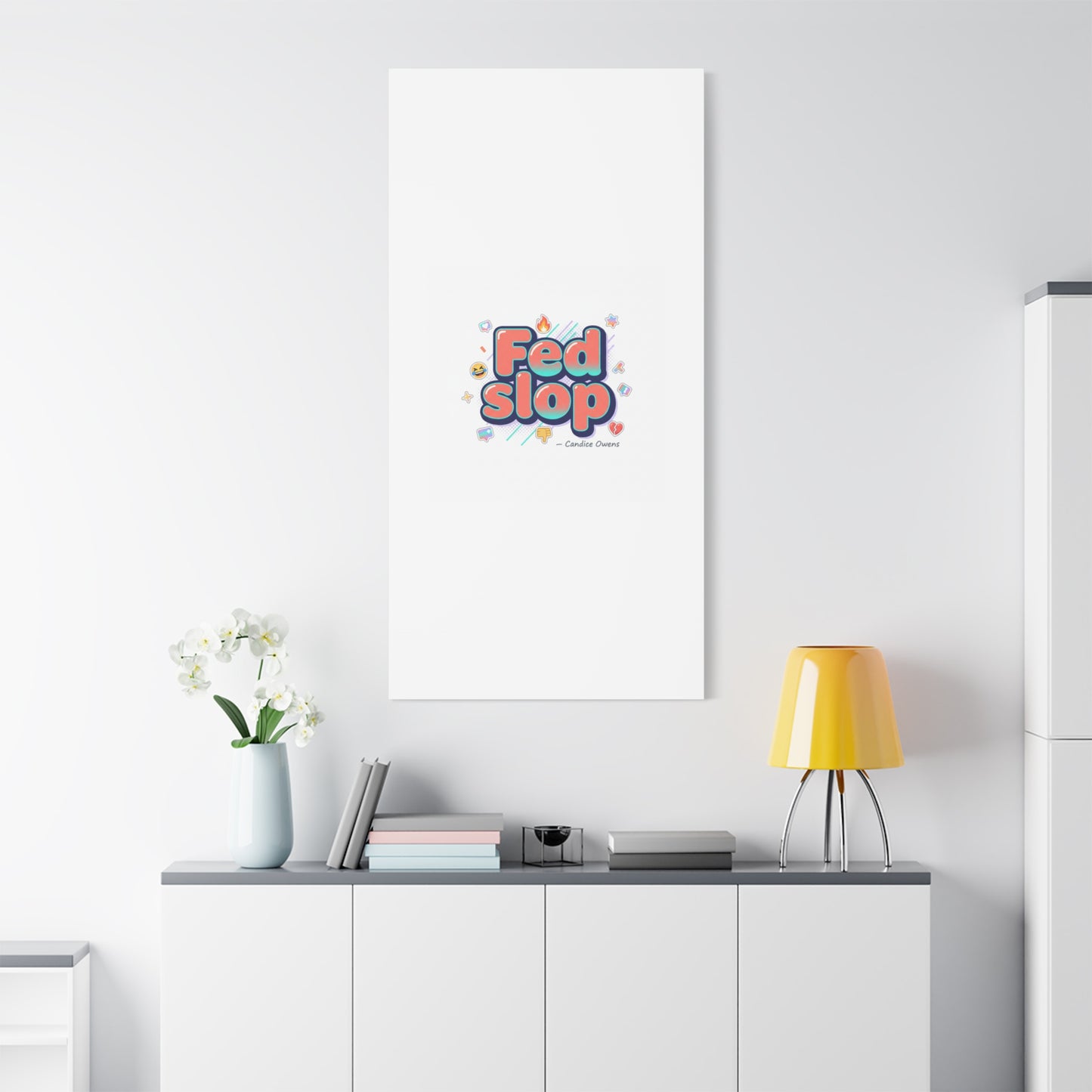 Fed Slop Canvas, Stretched Matte Print | Gen-Z Slang, Meme Text