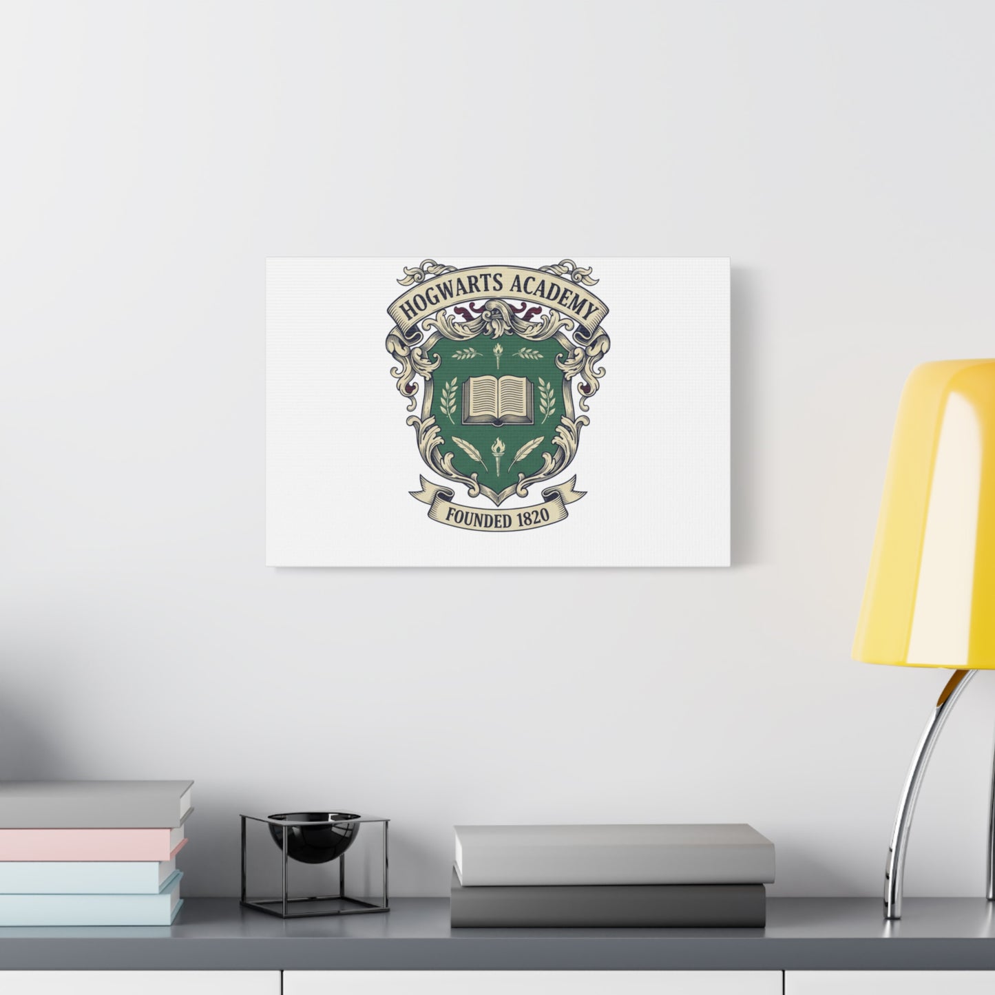 Hogwarts Ivy-Style Emblem Canvas | vintage club logo, old money crest