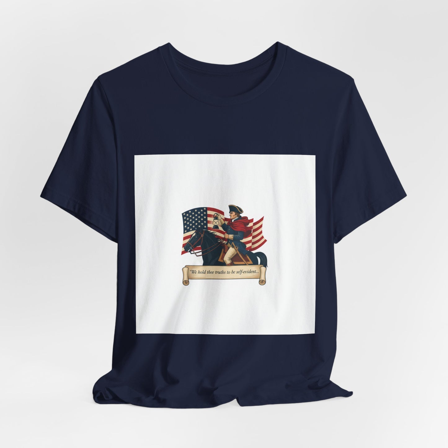 Patriotic Rider Tee | vintage Americana emblem, minimal crest, nature symbols