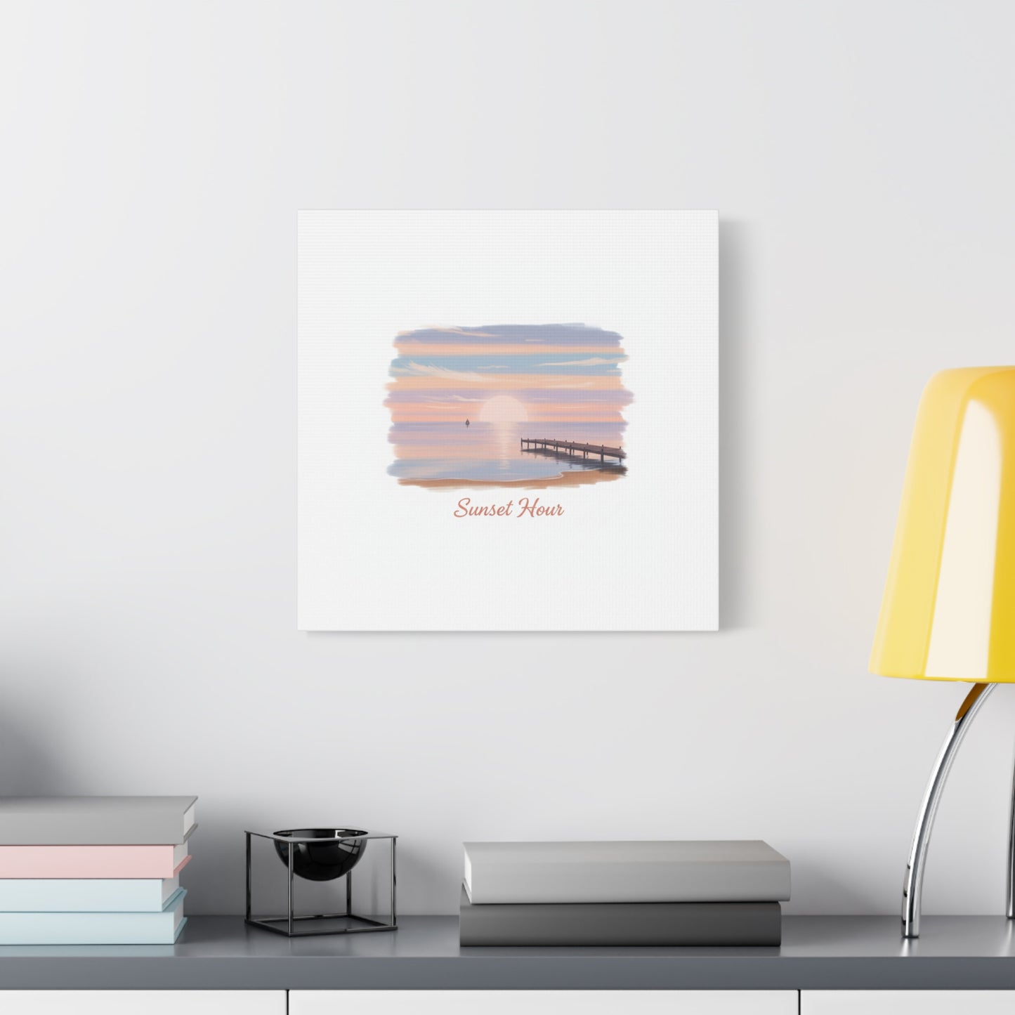Sunset Hour Canvas, Matte Stretched 1.25" | Minimal Luxe Gold Accent