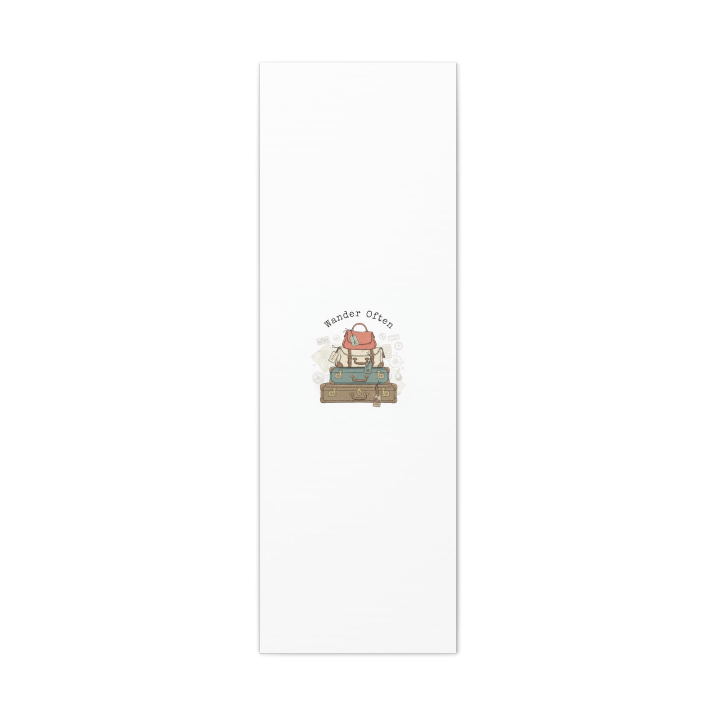 Wander Often Vintage Luggage Stack Canvas, travel stamps | passport stamp wanderlust
