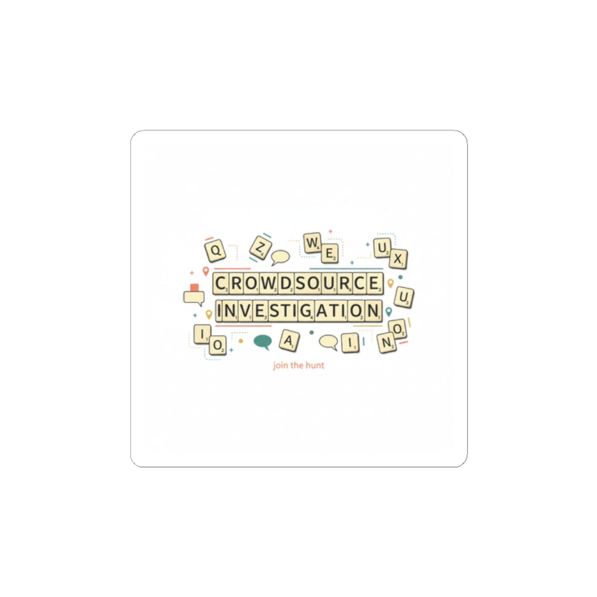 Crowdsource Investigation Sticker | Gaming Pixel UI, indie streamer meme