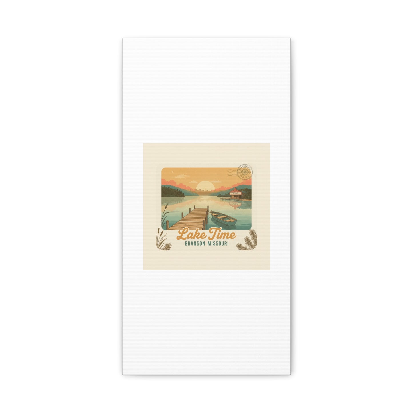 Vintage Postcard Canvas Lake Time Print
