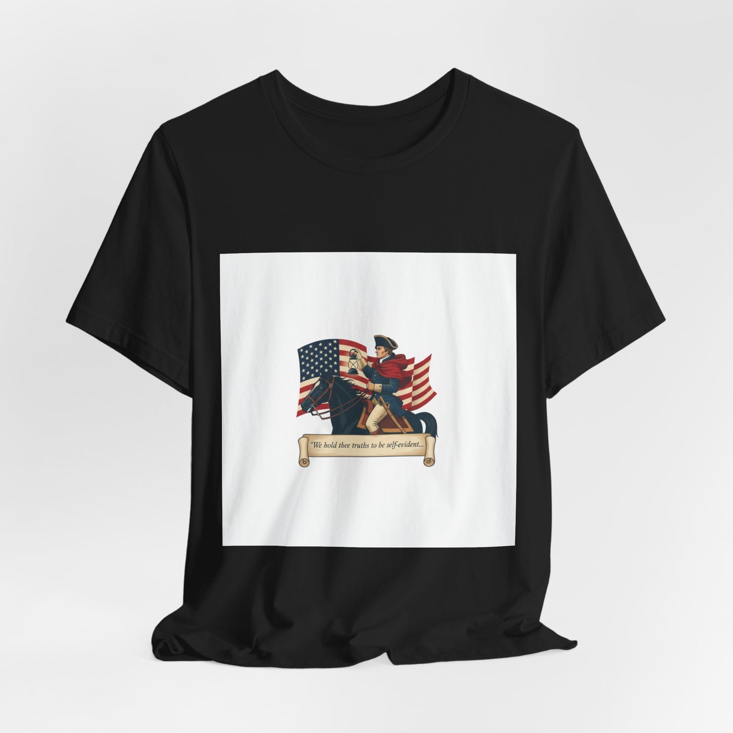 Patriotic Rider Tee | vintage Americana emblem, minimal crest, nature symbols