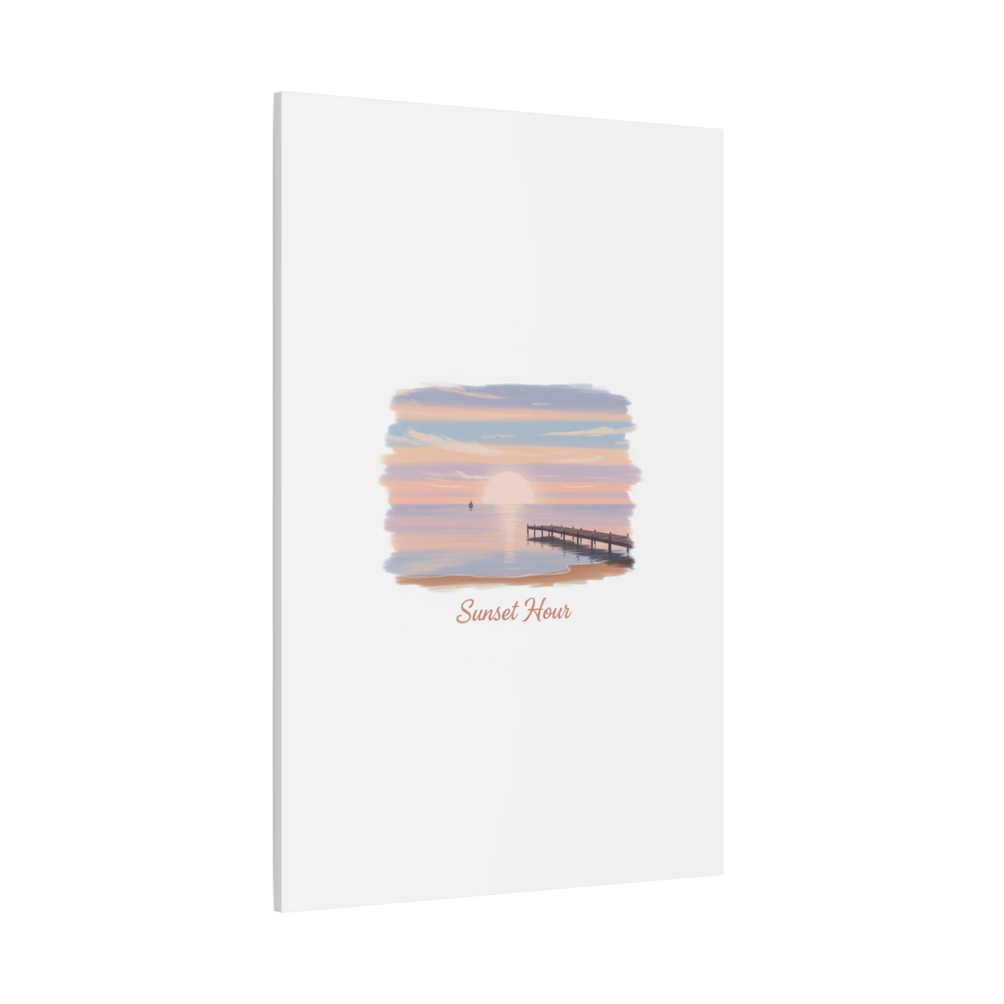 Sunset Hour Canvas, Matte Stretched 1.25" | Minimal Luxe Gold Accent
