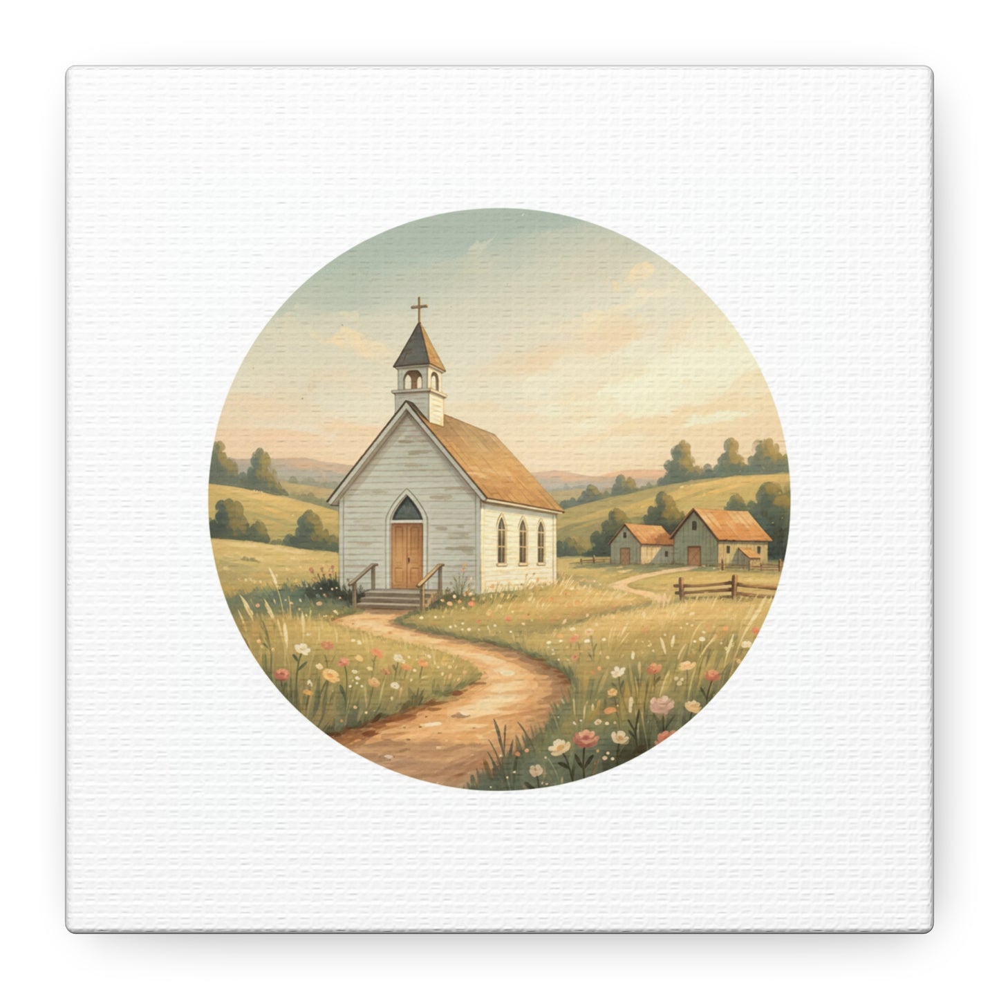 Country Church Matte Canvas, Stretched, 1.25"