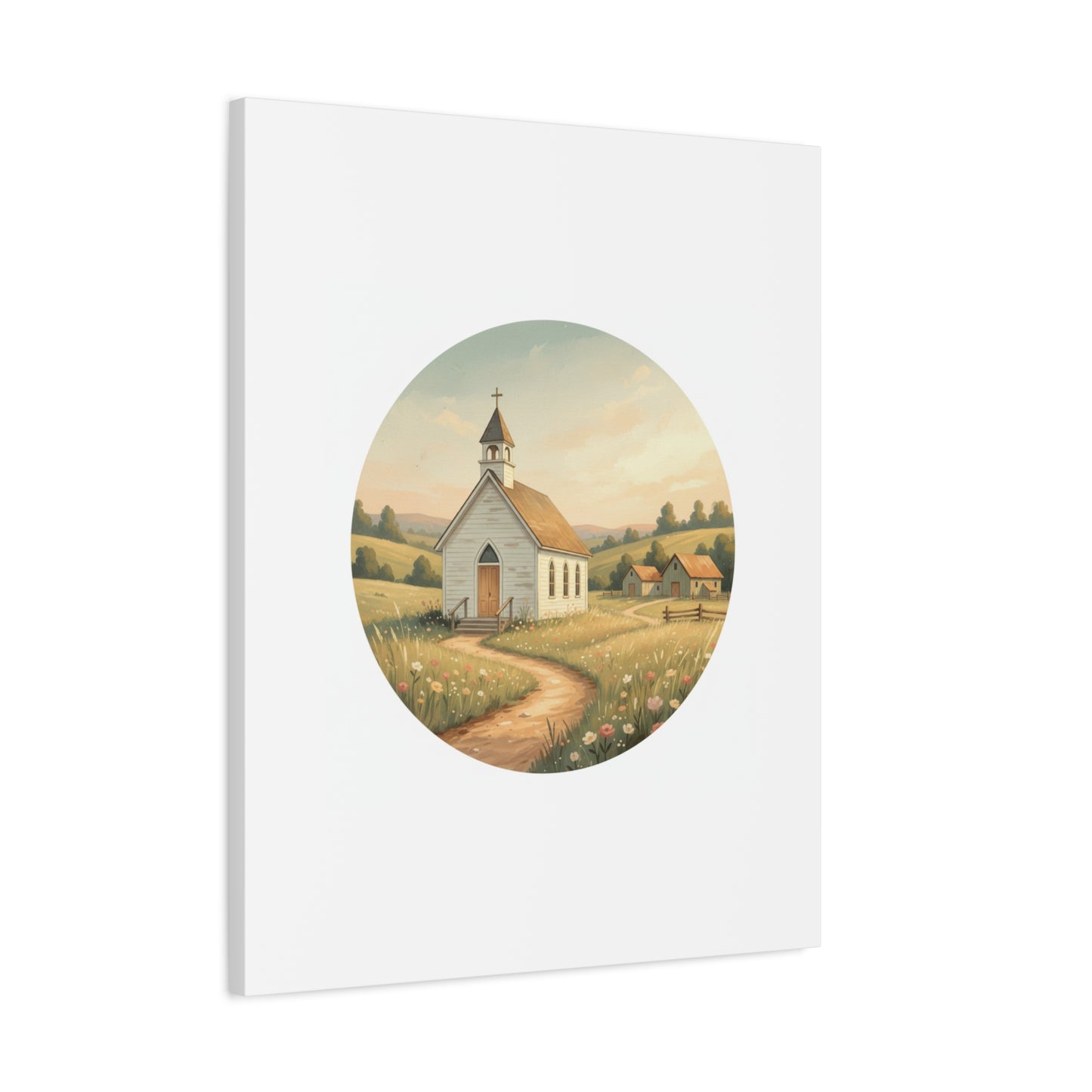 Country Church Matte Canvas, Stretched, 1.25"